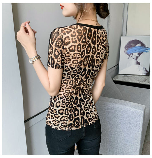 Blusa Mujer Manga Corta con Strass Brillante - Image 2