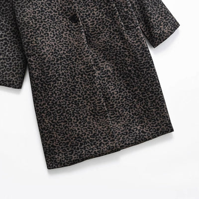 Abrigo Suelto Estampado Animal Print en Mezcla de Telas - Image 3