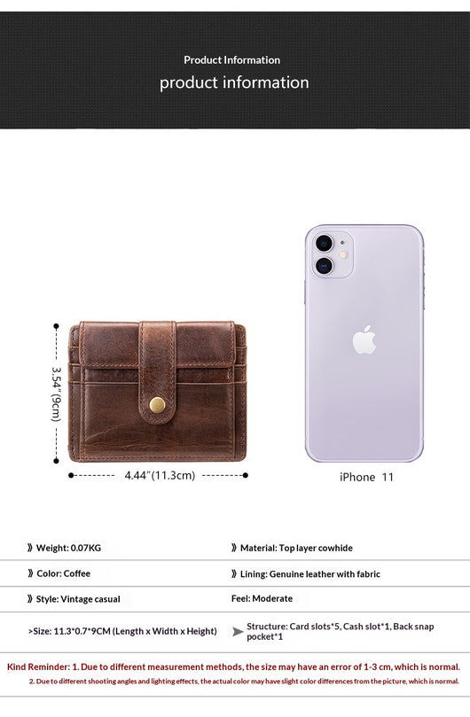 Cartera Minimalista de Cuero para Monedas y Tarjetas de Transporte - Image 13