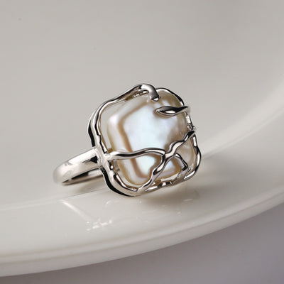 Anillo de Plata Esterlina con Perla Engarzada - Image 4