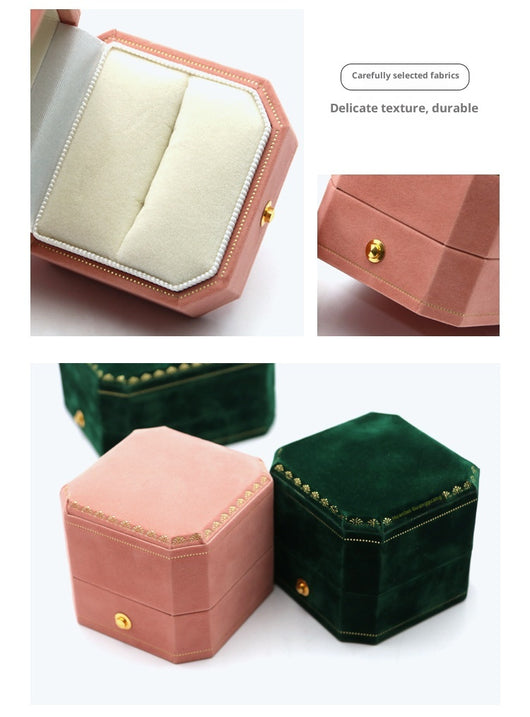 Caja Octagonal de Joyería con Encaje - Organizador de Anillos, Pendientes y Pulseras - Image 16