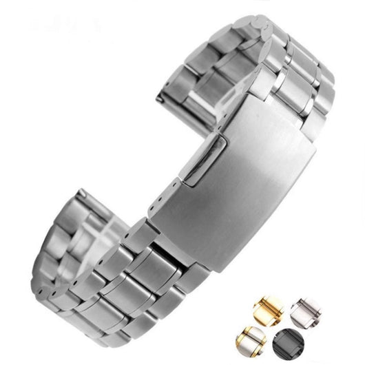 Correa de Reloj 22mm Cinco Eslabones Acero Inoxidable Sólido - Image 28