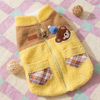 Abrigo Polar para Perros Pequeños con Osito Bordado y Bolsillos Escoceses - Image 17