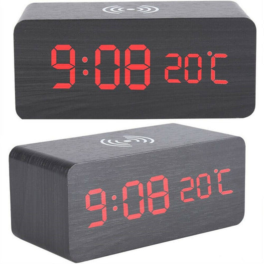 Reloj Despertador Inteligente de Madera con Carga Inalámbrica y Control por Voz - Image 22