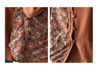 Chaqueta Étnica Retro Suelta Cuello V Manga Larga - Image 5