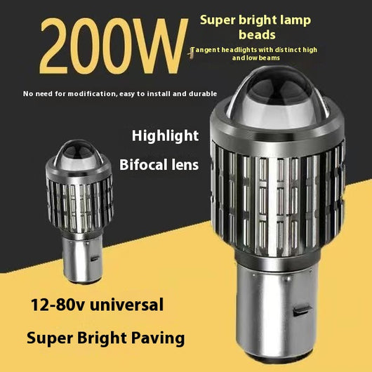 Faro Doble LED Amarillo y Blanco para Motocicleta y Auto Eléctrico con Lente