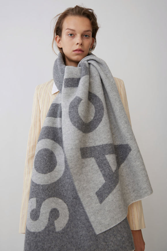 Bufanda de Lana Nórdica Tejida con Logo Designer para Otoño e Invierno