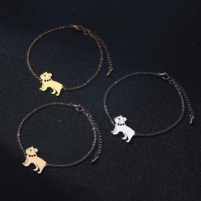 Pulsera de Acero Inoxidable con Dije de Perro Pug - Joya Fashionable y Adorable - Image 14