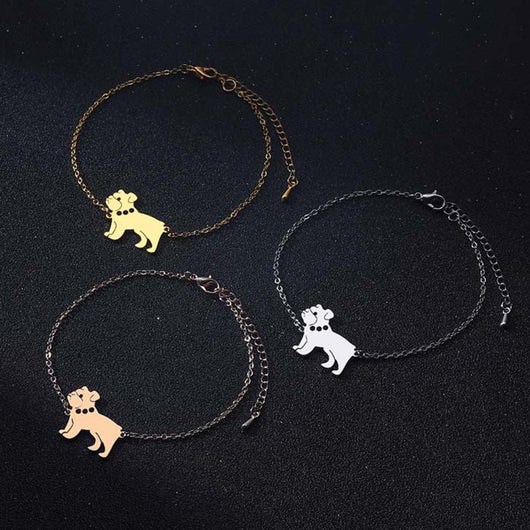 Pulsera de Acero Inoxidable con Dije de Perro Pug - Joya Fashionable y Adorable - Image 14