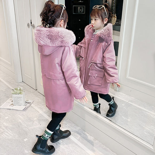 Abrigo Acolchado Cálido con Capucha para Niñas - Forro Polar Interior - Image 7