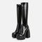 Botas Altas de Plataforma con Tacón Grueso y Punta Redonda