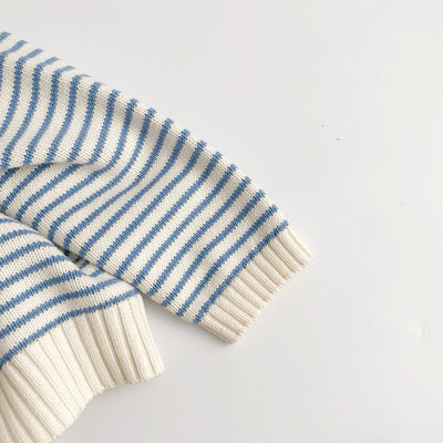 Suéter Tejido Coreano Oversized a Rayas con Capas Intercambiables - Image 3