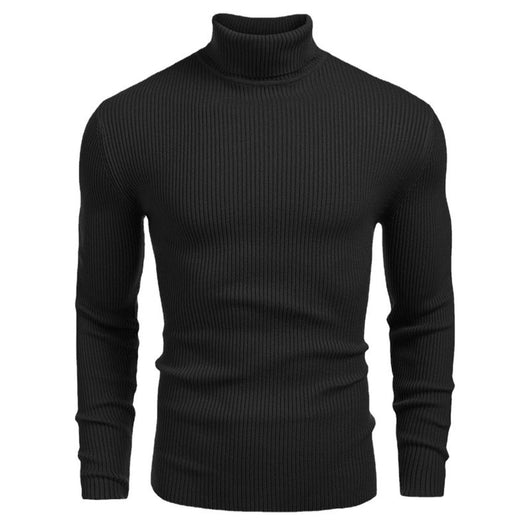 Suéter Cuello Alto Ajustado de Manga Larga para Hombre - Image 5