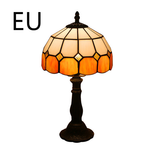 Lámpara de Mesa Vintage con Vidrio Ámbar y Base de Resina - Image 14