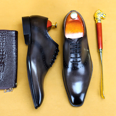 Zapatos Oxford Caballero Retro Cuero Genuino Cordones Estilo Británico - Image 16