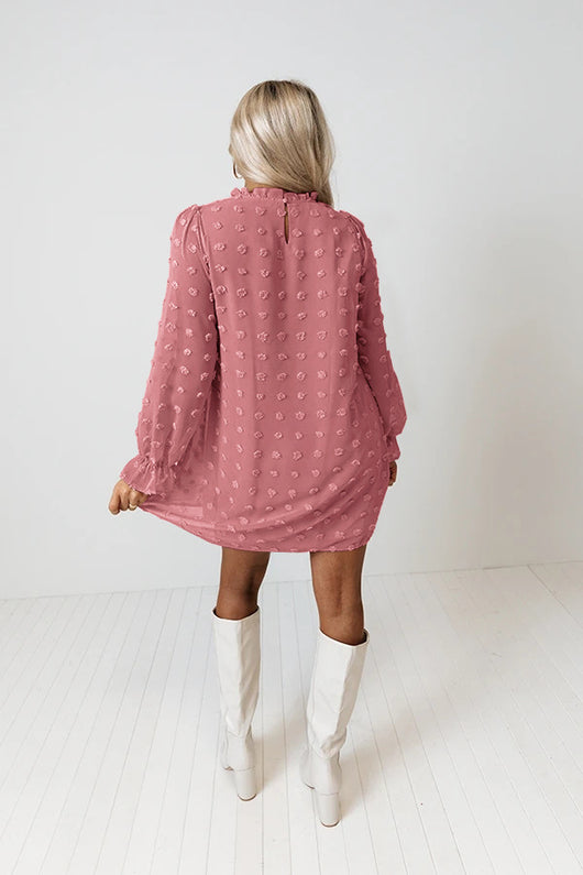 Vestido Largo de Chifón con Mangas Bubble y Jacquard - Image 7