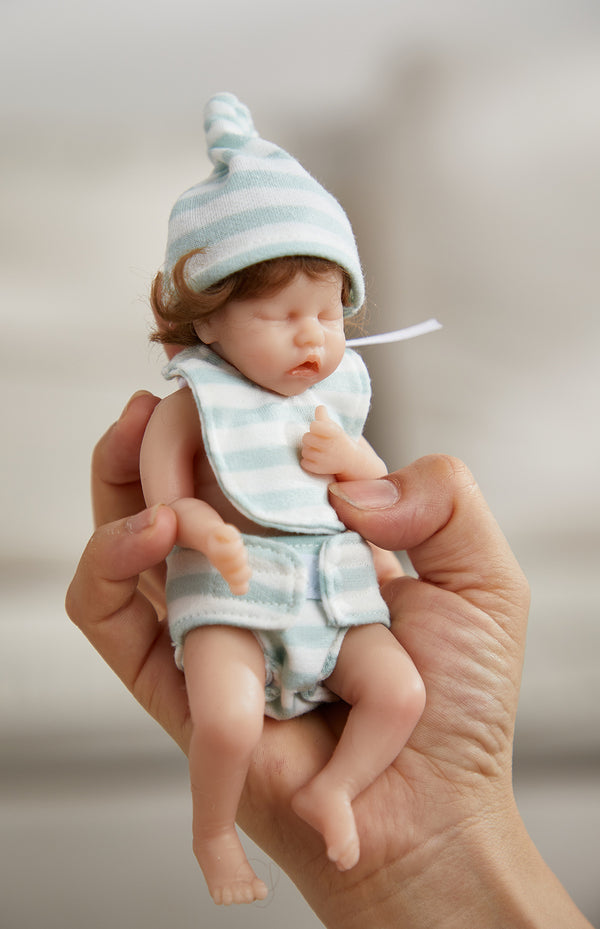 Muñeca Reborn Bebé de 6 Pulgadas con Cuerpo de Silicona Completa