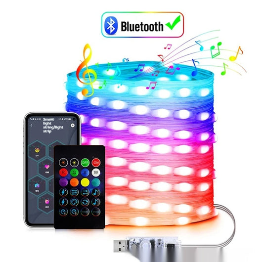 Luz Navideña LED Bluetooth con Cable USB - Árbol Ambientador Inteligente - Image 6
