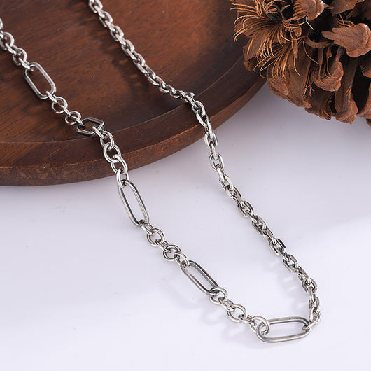 Collar de Plata 925 Cadena Doble Capa con Textura - Diseño Minimalista y Versátil - Image 3