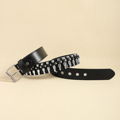 Cinturón Punk Rock con Remaches Balas Negro Unisex - Accesorios Hip-hop de Moda - Image 22