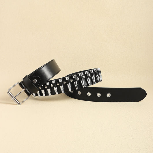 Cinturón Punk Rock con Remaches Balas Negro Unisex - Accesorios Hip-hop de Moda - Image 22