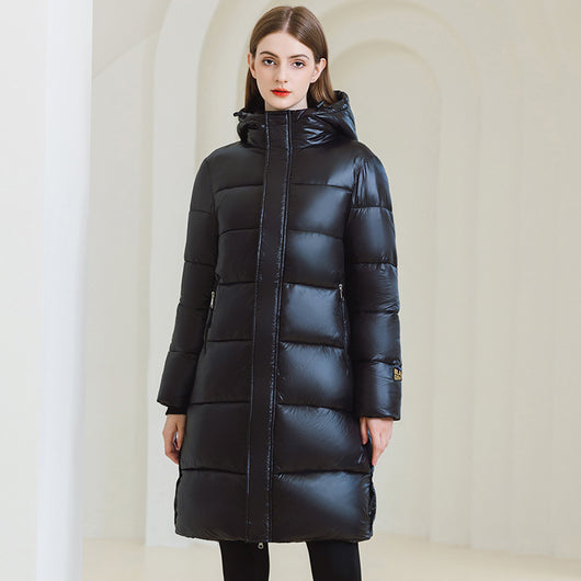 Abrigo Largo de Invierno con Capucha y Bolsillos - Chaqueta de Algodón para Mujer - Image 7
