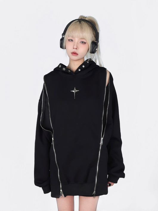 Sudadera con Capucha y Hombros Descubiertos - Image 12