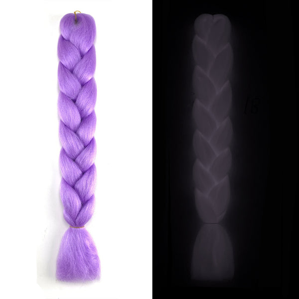 Peluca de Trenzas Grandes con Fibra Química Fluorescente Luminosa - Image 8