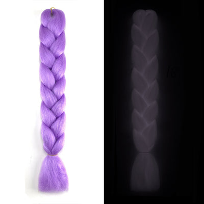 Peluca de Trenzas Grandes con Fibra Química Fluorescente Luminosa - Image 8