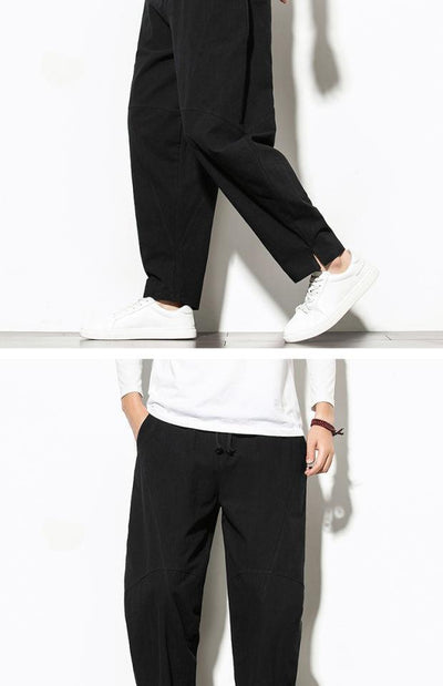 Pantalones de Lino Sueltos Estilo Chino para Hombre - Image 8