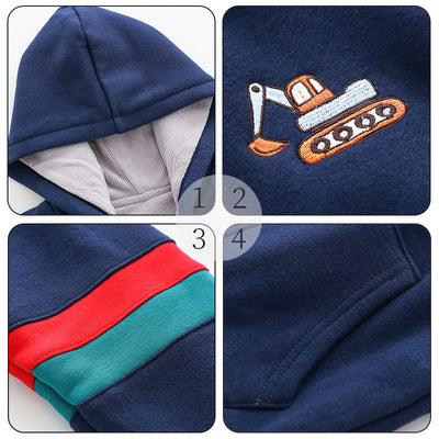 Chaqueta Infantil de Terciopelo Acolchada con Bordados Animados - Image 11