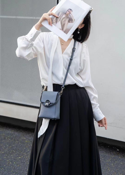 Bolso Bandolera de Cuero Genuino Estilo Coreano Multiuso - Image 13