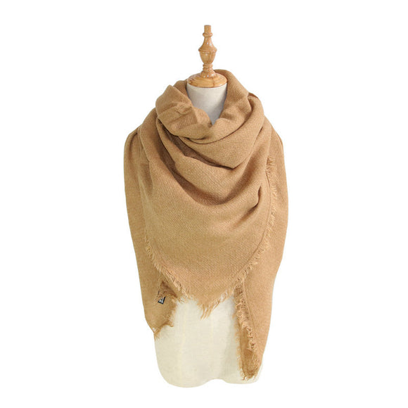 Bufanda Oversized de Falso Cachemira - Diseño Liso y Versátil