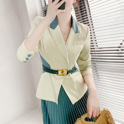 Conjunto Elegante de Falda Plisada Verde Premium Dos Piezas - Image 9