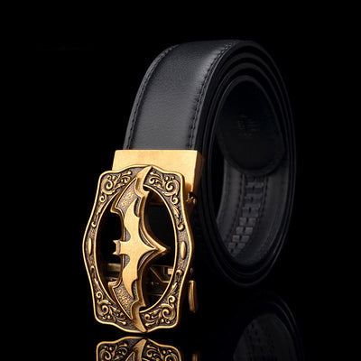 Cinturón Casual para Hombre con Hebilla Automática Estilo Murciélago Vintage - Image 4