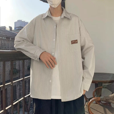 Camisa Casual Suelta a Rayas para Hombre - Estilo Refinado - Image 13