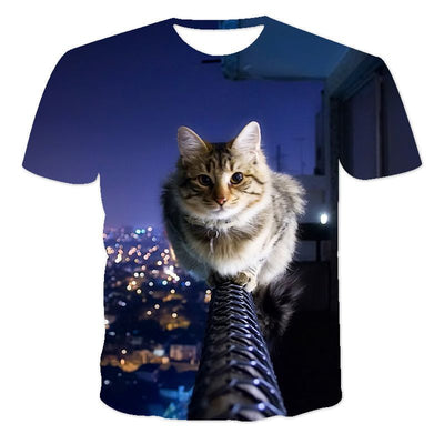 Camiseta Oversized Kawaii Gato para Hombre y Mujer - Verano Cómodo - Image 8