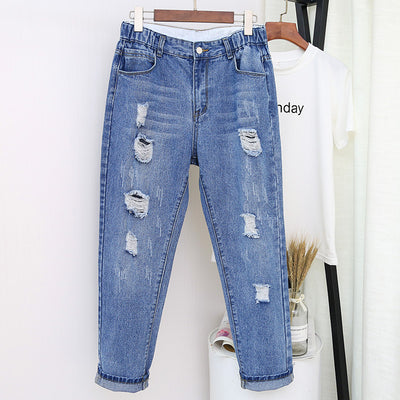 Pantalones Vaqueros Talle Alto Talla Grande con Detalles Rotos - Image 9