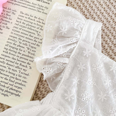 Vestido Jumpsuit Princesa para Niña con Mangas Volantes y Encaje - Image 17