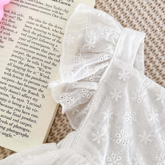 Vestido Jumpsuit Princesa para Niña con Mangas Volantes y Encaje - Image 17
