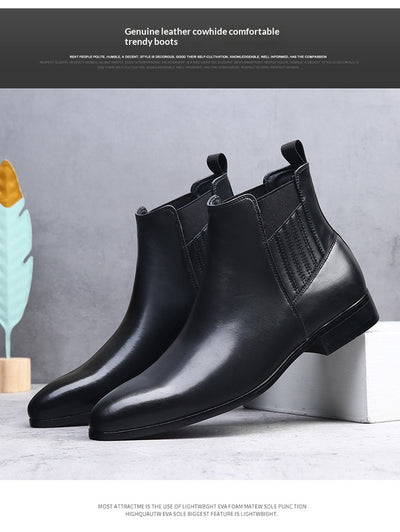 Botas Chelsea Puntiagudas Retro Británicas para Hombre - Image 11
