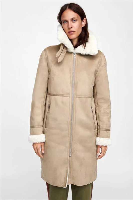 Abrigo Largo de Algodón Casual Estilo Europeo para Mujer - Image 20