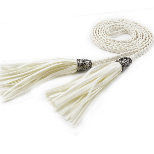 Cinturón Tejido para Mujer con Cadena de Borlas Decorativa - Image 9