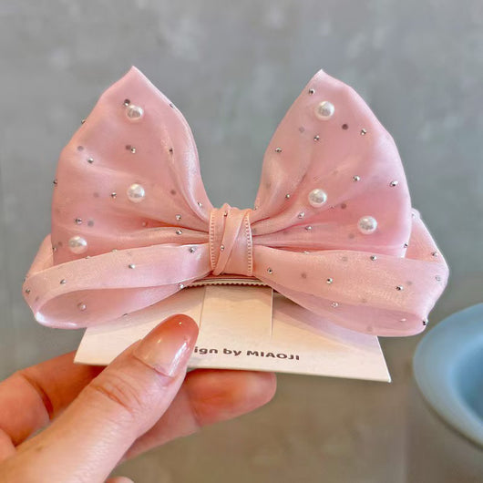 Pasador de Cabello Infantil con Moño de Perlas 3D - Colección Primavera Verano - Image 7
