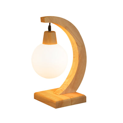 Lámpara de Mesa LED Nórdica en Madera Natural - Image 3