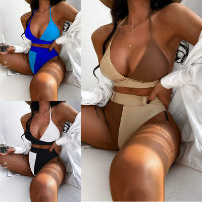 Bikini de Dos Piezas con Costuras Contrastantes - Image 3