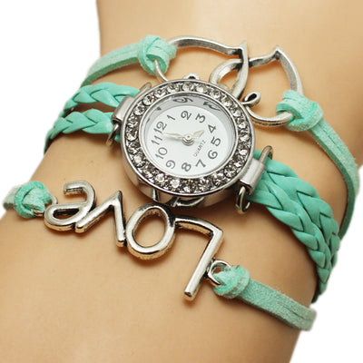 Reloj Pulsera Doble Corazón Tejido Multicapa - Acero Aleado - Image 11
