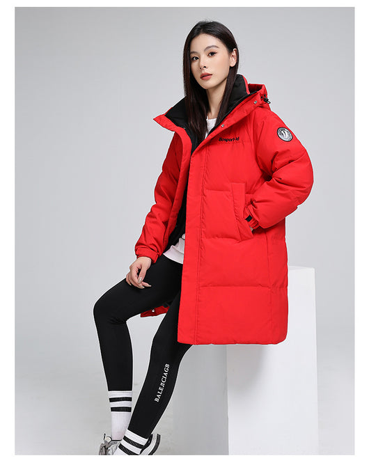 Chaqueta Acolchada Larga para Mujer Talla Grande Suelta y Cálida - Image 7