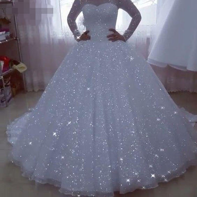Vestido de Novia Talla Grande con Falda Tul Adelgazante y Cola