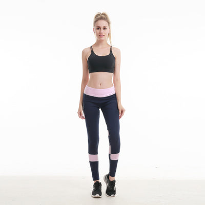 Pantalones Deportivos de Yoga Ajustados con Realce de Cadera y Costuras en Rosa y Gris - Image 15